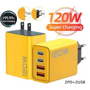 총 120W C타입 고속 충전기 3.0 USB 충전기 어댑터, 아이폰 삼성 샤오미 PD USB 충전기 고속 충전 플러그