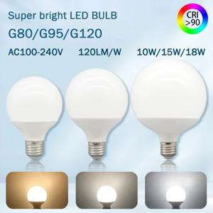 1-6PCS LED 전구 E27 10W 15W 18W AC 220V 127V G80 G95 G120 에너지 절약 글로벌 빛 Lampada Ampoule led 램프 화장대 전구