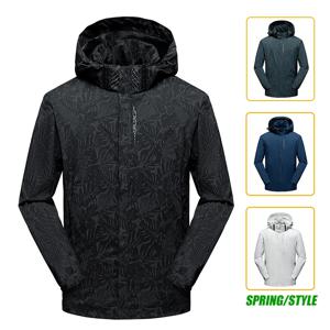 2025 남성 캐주얼 방수 윈드 브레이커 자켓 가을 플러스 사이즈를위한 전체 지퍼 업 후드 쉘 야외 하이킹 코트
