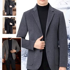 캐주얼 정장 남자 정장 핸드메이드코트 남자 가을 코트 남자 숏 비즈니스 캐주얼 양면 캐시미어 모직 코트 정장 코트 모직 코트