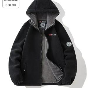 노르웨이 야외 따뜻한 양털 안감 두꺼운 더블 레이어 폴라 플리스 플러스 사이즈 가을, 겨울 후드 푹신한 자켓 겉옷