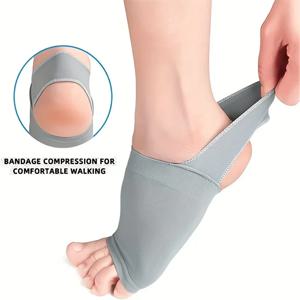 젤 패드가 있는 식물성 아치 지지대 슬리브 한 쌍-남녀공용 압박 발 스탠드, 평발 통증 완화