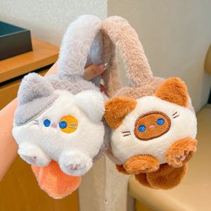 만화 토끼 겨울 따뜻한 귀마개 어린이를위한 소녀 플러시 두꺼운 부드러운 귀 덮개 귀 보호 따뜻함 귀마개 여성용 어린이