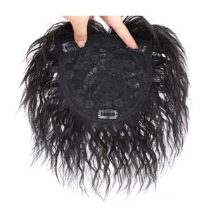 여성용 보이지 않는 통기성 헤어 피스, 옥수수 파마 토퍼, 14x14cm 큰 면적 인모, 볼륨과 커버 헤어