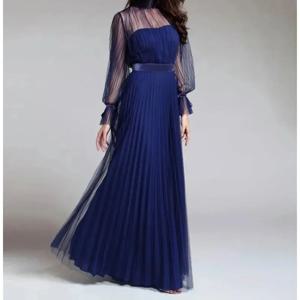 2025 신상 여성 이브닝 럭셔리 파티 맥시 드레스 여름 봄 우아한 거즈 퍼프 소매 플리츠 생일 롱 드레스