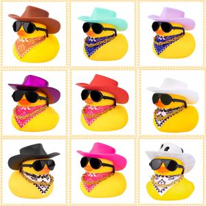카우보이 고무 오리 자동차 대시 보드 장식, 귀여운 자동차 액세서리, 파티 선물