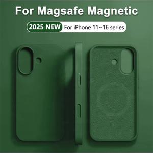 신제품 for Magsafe 액체 실리콘 휴대폰 케이스, 아이폰 16, 15, 13, 14, 11, 12 프로 맥스, 16, 15 플러스, 마그네틱 무선 충전 소프트 커버, 휴대 전화 액세서리