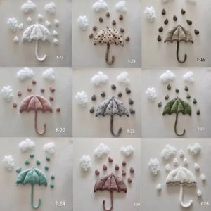 ❤️ 신생아 사진 소품 액세서리 면 흰 구름 + 빗방울 + 우산 스튜디오 아기 사진 장식 액세서리 사진