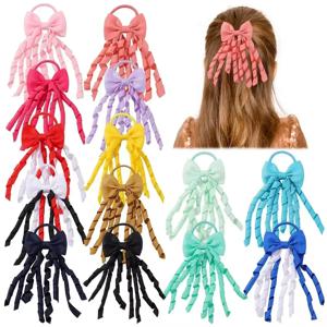 3 인치 Grosgrain 리본 활 머리 넥타이 아기 소녀 긴 곱슬 Korker 머리 활 탄성 다채로운 어린이 모자를 쓰고 있죠 헤어 액세서리