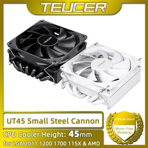 TEUCER UT45 시리즈 CPU 쿨러 45mm ITX 케이스 AM5 AM4 및 LGA1700 1200 2011 X99용 UT12015 FDB 팬이 있는 공기 냉각 라디에이터