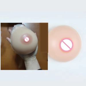 라운드 남성용 더미 실리콘 가짜 가슴 가짜 가슴 CD 크로스 드레싱 보철 가슴, 작은 가슴 확대