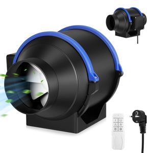 가정용 상업 굴뚝 파이프 팬 15cm 조정 가능한 속도 인라인 채널 팬 욕실 사무실 공장 레이저 조각 기계