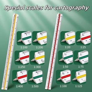 삼각형 눈금 다기능 눈금자 삼각형 크기 비율 객관식 그래픽 인테리어 디자인을 위한 다중 그리기 눈금자