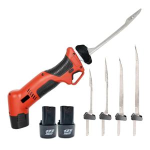 A73T 충전식 전기 필렛 나이프, 4개의 붙지 않는 티타늄 질화물 블레이드 및 2개의 충전식 배터리 EU 플러그