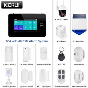 KERUI G64B 4G WiFi 스마트 경보 시스템 4.3 인치 화면 무선 DIY 센서가있는 스마트 홈 보안 시스템 Alexa와 함께 작동
