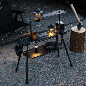 ShineTrip 알루미늄 캠핑 테이블 전술 시스템 캠핑 테이블 휴대용 접이식 스토리지 캠핑 장비 야외 가구