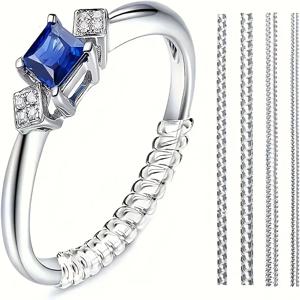 4pcs 링 크기 조절기 보이지 않는 보석 Sizer 수축 랩 Anti-fall 보호 링 가드 느슨한 반지 용 링 크기 조절기