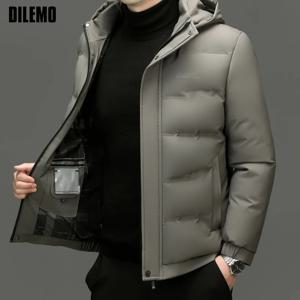 최고 등급 디자이너 겨울 새로운 브랜드 남성 파카 재킷 두꺼운 캐주얼 패션 윈드 브레이커 후드 버블 코트 남성 의류 2025