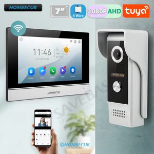 HOMSECUR 4 와이어 Tuya 스마트 APP HD 비디오 하우스 도어 폰 키트, 7 