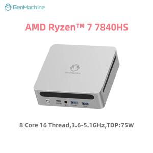 GenMachine AMD 라이젠 ™   7 7840HS 32G LPDDR5 6400Mhz RAM Win 11 미니 PC 8 코어 16 스레드 3.6-5.1GHz 75W WIFI6 diy 게임용 컴퓨터