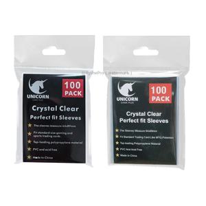 트레이딩 카드용 100개 투명 카드 슬리브 표준 크기 더블 슬리브에 적합하고 포켓몬 Mtg 카드와 호환 가능