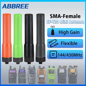 ABBREE SF-20 미니 소프트 안테나 듀얼 밴드 VHF UHF SMA-여성 Baofeng UV-32 UV-5RUV-21 PRO Quansheng UV-K5 8 워키 토키