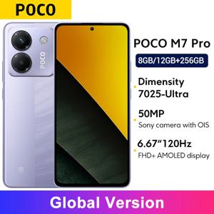 글로벌 버전 POCO M7 Pro 5G 8/12GB 256GB 크기 7025-Ultra 120Hz FHD+ 아이케어 AMOLED 디스플레이 50MP 카메라