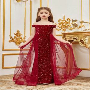 여자 이브닝 드레스 연회 생일 파티 이브닝 ​​드레스 여자 무대 드레스 여자 민소매 스팽글 Tulle 웨딩 플라워 걸