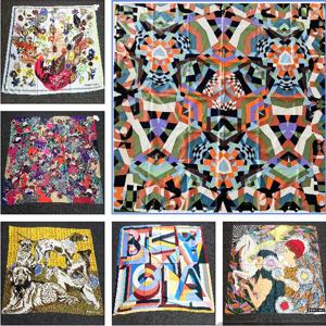 패셔너블한 프린트 스퀘어 스카프 스타일리시한 겨울 여성용 넥웨어 실크 타이 액세서리 롱 직사각형 텍스트 패턴