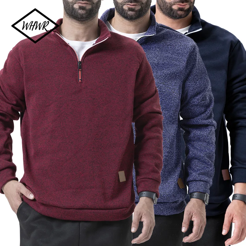 남성 스웨터 가을 두꺼운 풀오버 하프 지퍼 풀오버 남성 겨울 솔리드 컬러 터틀넥 스웨터 Hoody Outdoor Sweatshirt