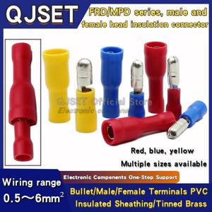 100pcs 남성-여성 도킹 FRD/MPD1.25-156 와이어 커넥터 콜드 크림프 터미널 도킹 팁 총알 세트/오디오 케이블 크림프 커넥터