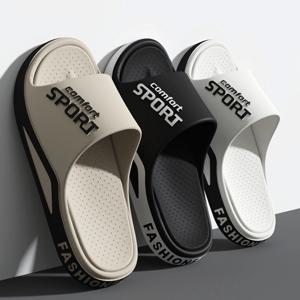 패션 남자 샌들 여름 EVA 편안한 미끄럼 방지 부드러운 밑창 실내 실외 착용을위한 집 슬리퍼 통기성 샤워 슬라이드