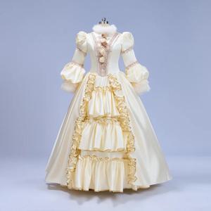 가을, 겨울 유럽 코트 드레스 여성 하이 엔드 복고풍 드라마 패션쇼 공연 무대 의류 두꺼운 Vestidos Largos