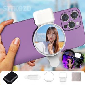 STTKGZD 셀카 반사경 미러 휴대폰 보조광 키트 휴대용 미러 클립 보관 가방 휴대폰 후면 카메라