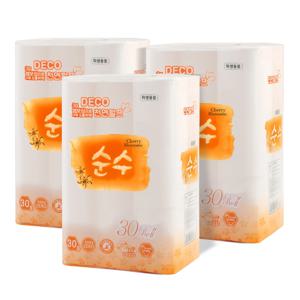 (1+1+1)천연순수20Mx30롤x3팩 천연펄프 두루마리 휴지 화장지 국내제조생산