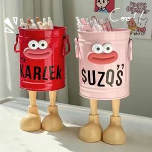 1 Pc 만화 펜 홀더, 간단한 보관 홀더, 사무실 보관, 책상 보관, 가정 학습 보관 (임의의 문자 스티커)