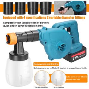 파워 블로워를 페인트 분무기로 변환 키트 전기 송풍기에서 페인팅 스프레이 장치 피팅 액세서리 세트 물