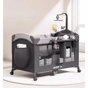 가볍고 고급스럽고 심플한 아기 침대, 접이식 및 접합 대형 침대, 이동식 아기 침대, 휴대용 신생아 기저귀 테이블