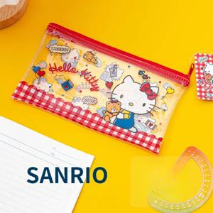 Sanrio 헬로 키티 화장품 가방 Cinnamoroll Kuromi 문구 연필 케이스 지퍼 동전 지갑 지갑 카드 가방