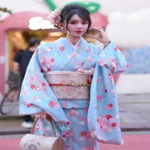 신상 야외 촬영 셀피 스튜디오 기모노 드레스 신선한 꽃 불꽃 디자인 스튜디오 조명 의상 소녀 드레스