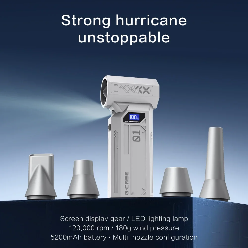 120000RPM 전기 공기 송풍기 터보 제트 팬 브러시리스 모터 키보드 자동차 용 유형 C 휴대용 먼지 청소기 충전식