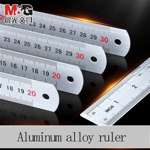 M & G 알루미늄 합금 눈금자 20/30cm 다중 표준 측정 눈금자 스테인레스 스틸 목공 휴대용 수동 측정 도구