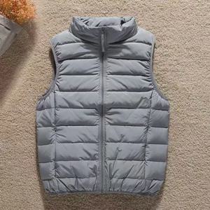 코트 초경량 민소매 푸퍼 조끼 재킷 울트라 얇은 따뜻한 경량 다운 재킷 양복 조끼 겨울 남성 오리 다운 조끼 코트