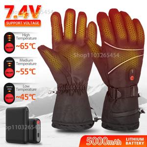신형 전기 가열 장갑 충전식 5000mAh 전기 가열 스키 장갑 겨울 야외 보온 스키 모토 가열 장갑