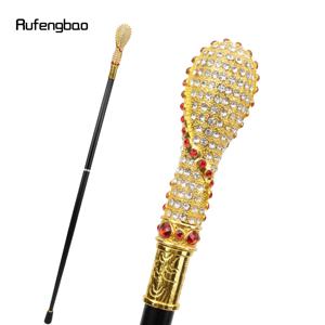 황금빛 빨간색 인조 다이아몬드 지팡이 장식 코스프레 빈티지 파티 패셔너블 워킹 케인 할로윈 크로시어 97cm