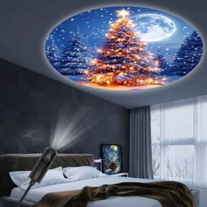 크리스마스 USB LED 프로젝터 라이트 3개 프로젝션 패턴- 축제 장식을 위한 조정 가능한 USB 야간 조명 ﻿