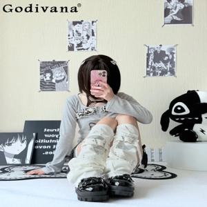 일본 오리지널 Y2K 서브컬쳐 로리타 레그 워머 스위트 쿨 핫 걸 캔버스 JK 유니폼 다용도 슬라우치 양말