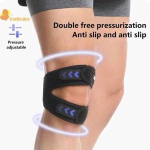 1개입 오픈형 슬개골 보호대 조절 가능한 무릎 힘줄 스트랩 보호 패드 탄력성 있는 브레이스 러닝 스포츠 사이클링 체육관 지원