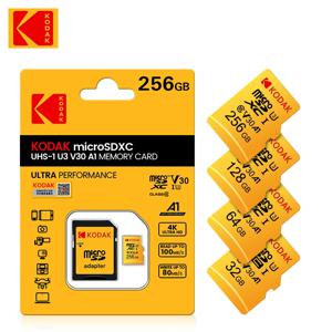 기존 Kodak U3 A1 V30 MicroSD 128GB 32GB 64GB 256GB 클래스 10 카드 32 64 128 256 GB 비디오 전화 메모리 카드