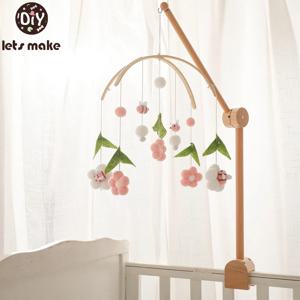 아기 모바일 딸랑이 장난감 신생아 유아용 침대 크로 셰 뜨개질 동물 침대 벨 유아용 딸랑이 회전 목마 유아용 침대 어린이 뮤지컬 장난감